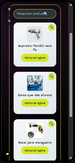 Captura de tela de exemplos de páginas de biolink