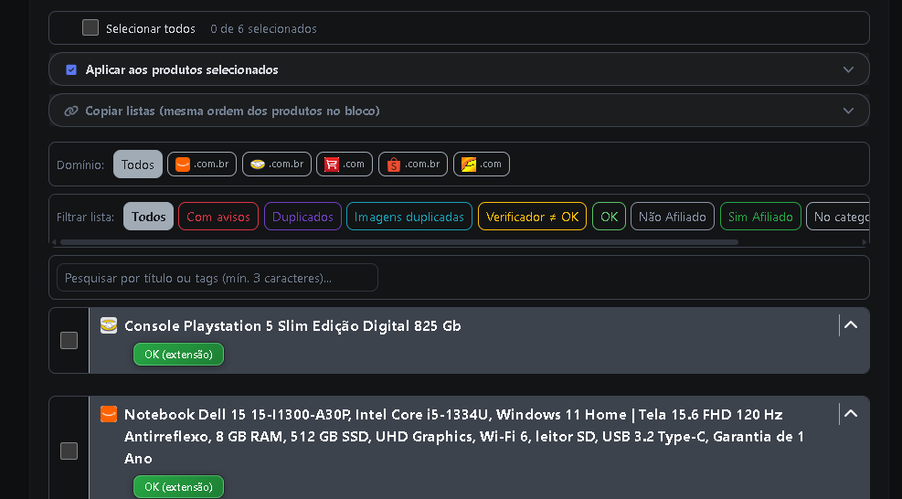Grade de produtos e raspadores Lerline
