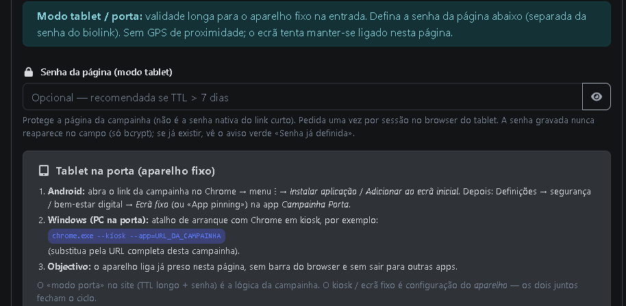 Campainha e caixa de encomendas Lerline